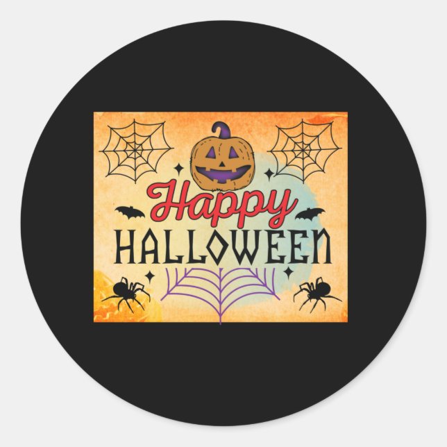 Happy Halloween Runder Aufkleber (Vorderseite)