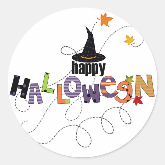 Happy Halloween Runder Aufkleber (Vorderseite)