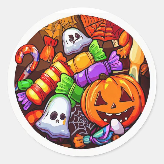 Happy Halloween Runder Aufkleber (Vorderseite)