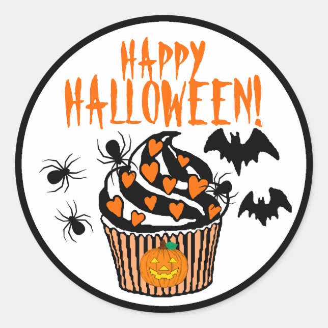 Happy Halloween Runder Aufkleber (Vorderseite)