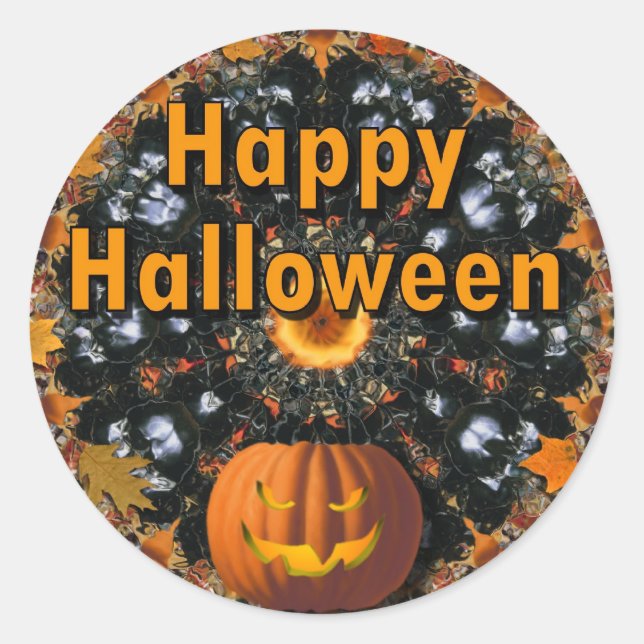 Happy Halloween Runder Aufkleber (Vorderseite)