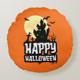 Happy Halloween Rundes Kissen