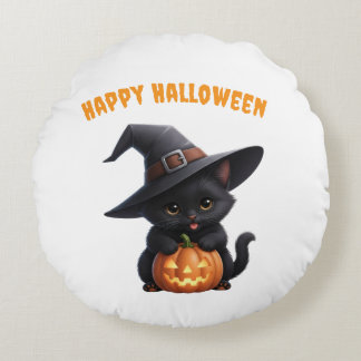 Happy Halloween Rundes Kissen