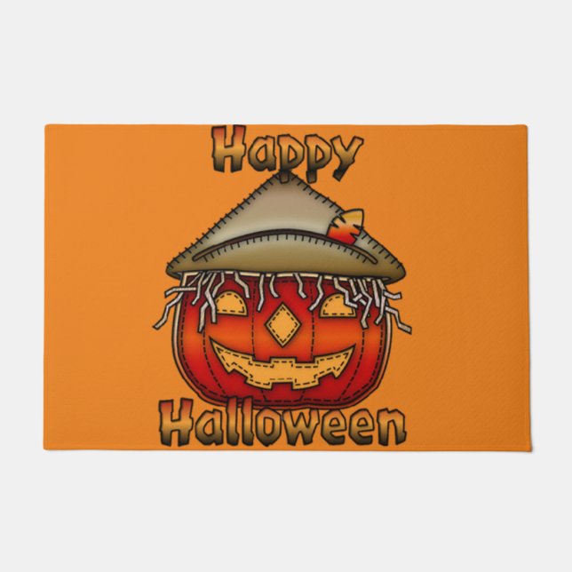 Happy Halloween Scarecrow Jack Fußmatte (Vorderseite)