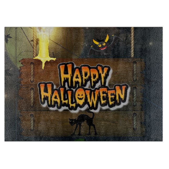Happy Halloween Schneidebrett (Vorderseite)