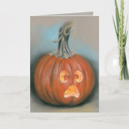 Happy Halloween schreiende Kürbislaterne Pumpkin Karte