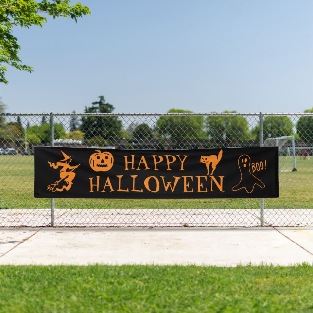 Happy Halloween Schwarz-Orange-Einrichtung Banner (Insitu)