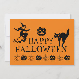 Happy Halloween schwarz-orange Leckerbissen Einladung
