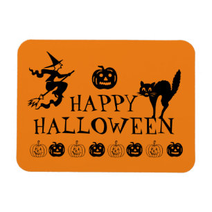 Happy Halloween schwarz-orange Leckerbissen Magnet