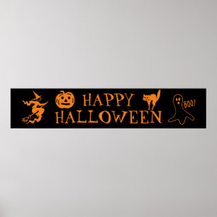 Happy Halloween schwarz-orange Leckerbissen Poster