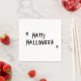 Happy Halloween Schwarz-weiße beängstigende Typogr Serviette