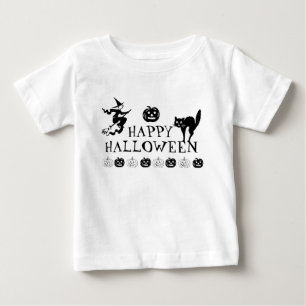 Happy Halloween Schwarz-weiße Leckerei Baby T-shirt