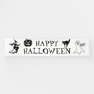 Happy Halloween Schwarz-weiße, sprichwörtliche Dek Banner