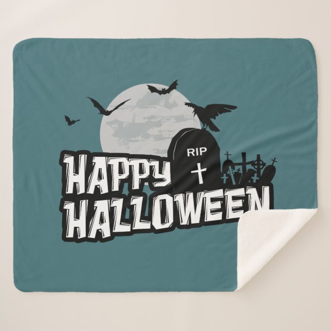 Happy Halloween Sherpadecke (Vorderseite (Horizontal))