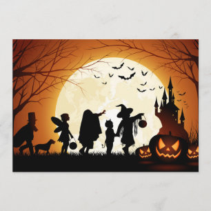 Happy Halloween Silhouette Children Karte
