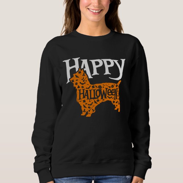 Happy Halloween Silky Terrier Sweatshirt (Vorderseite)