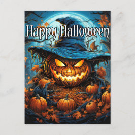 Happy Halloween | Sinister Pumpkin Postkarte