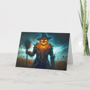 Happy Halloween Sinister Scarecrow Karte