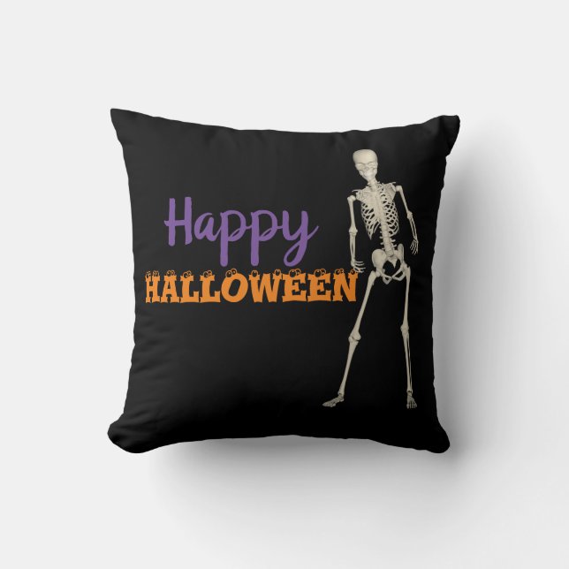 Happy Halloween Skeleton Decorative Kissen (Vorderseite)