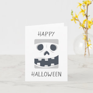 Happy Halloween Skeleton Face Karte