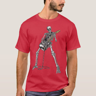 Happy Halloween Skeleton Guitar Guy Spooky Rock Ba T-Shirt