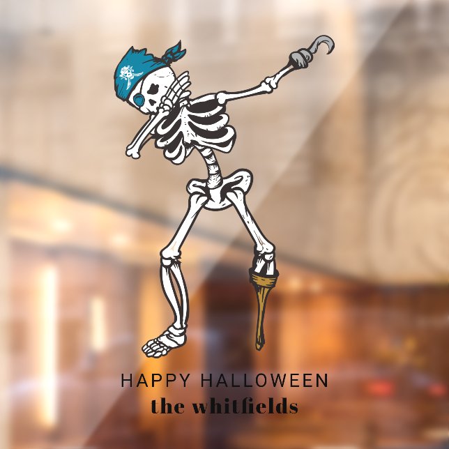 Happy Halloween Skeleton Pirate Dabbing Family Fensteraufkleber (Blatt 2)