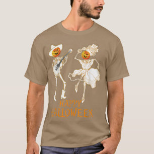 Happy Halloween Skeleton Pumpkin Playing Gitarre 1 T-Shirt