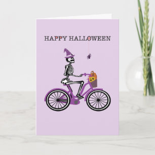 Happy Halloween Skeleton Reitrad Karte