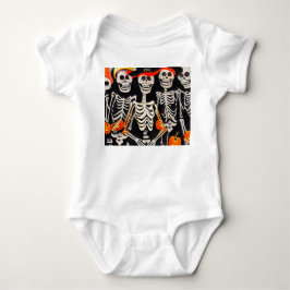 Happy Halloween Skeletons Baby Strampler