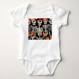 Happy Halloween Skeletons Baby Strampler