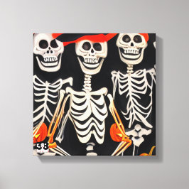 Happy Halloween Skeletons Leinwanddruck