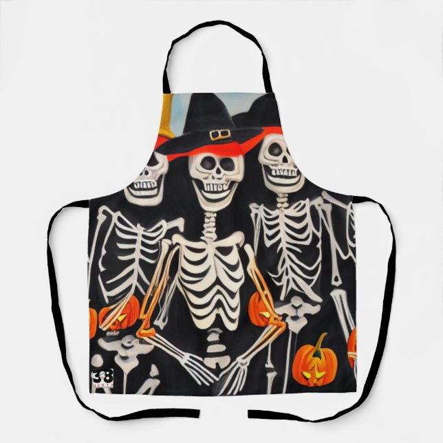 Happy Halloween Skeletons Schürze (Vorderseite)