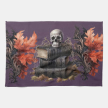 Happy Halloween Skull and Books