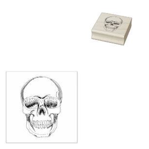 Happy Halloween Skull Gummistempel