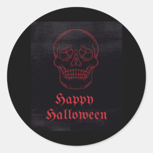 Happy Halloween Skull Runder Aufkleber