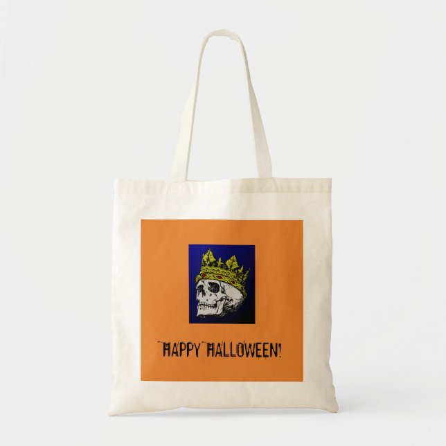 HAPPY HALLOWEEN SKULL TOTE BAG TRAGETASCHE (Vorne)