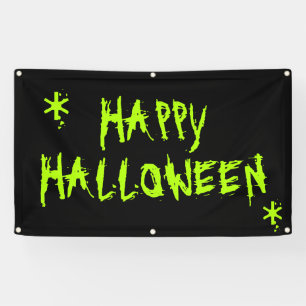 Happy Halloween Slimy Neon grün und schwarz beän Banner