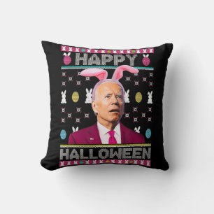 Happy Halloween Spaß Bunny Joe Biden Confused East Kissen