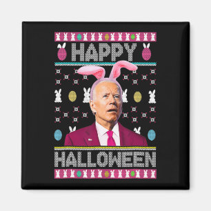 Happy Halloween Spaß Bunny Joe Biden Confused East Magnet