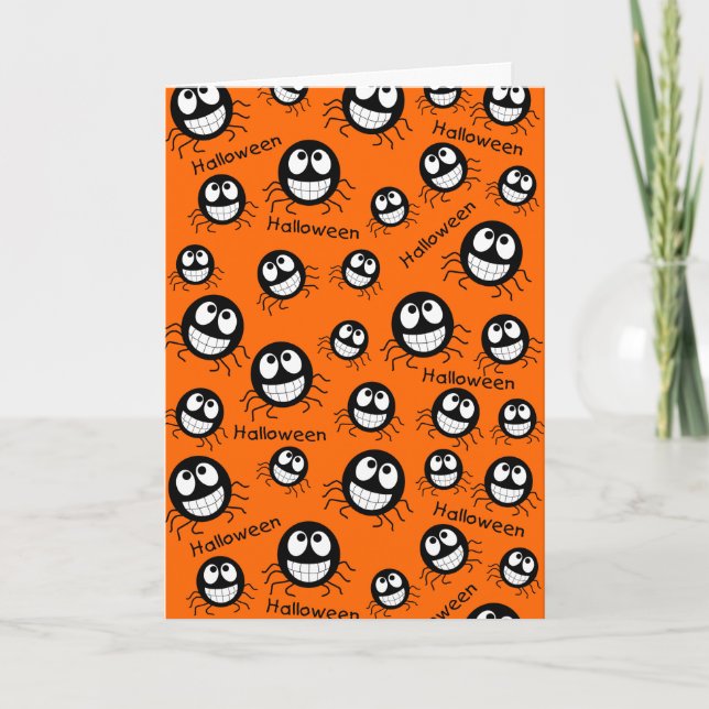 Happy Halloween Spider Collage Karte (Vorderseite)
