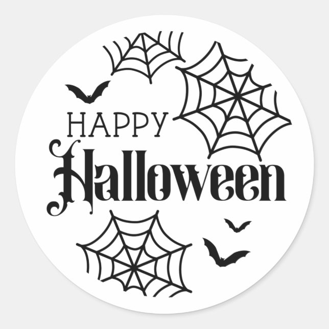 Happy Halloween Spider Web Sticker (Devant)