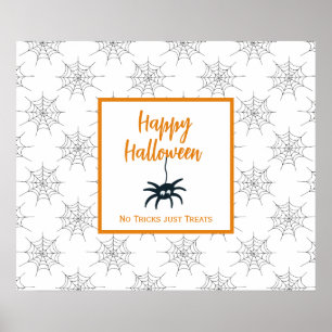 Happy Halloween Spinnennetz kein Trick nur Leckere Poster