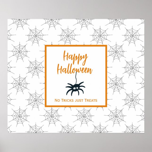 Happy Halloween Spinnennetz kein Trick nur Leckere Poster (Vorne)