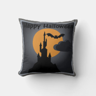 Happy Halloween Spooky Castle Pillow Kissen