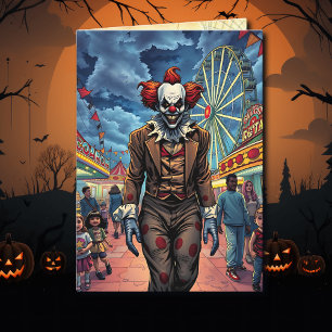 Happy Halloween   Spooky Clown Karte
