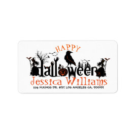 Happy Halloween Spooky Concept Design Adressaufkleber