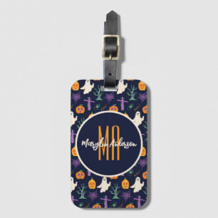 HAPPY HALLOWEEN SPOOKY CUSTOMIZABLE MONOGRAM GEPÄCKANHÄNGER