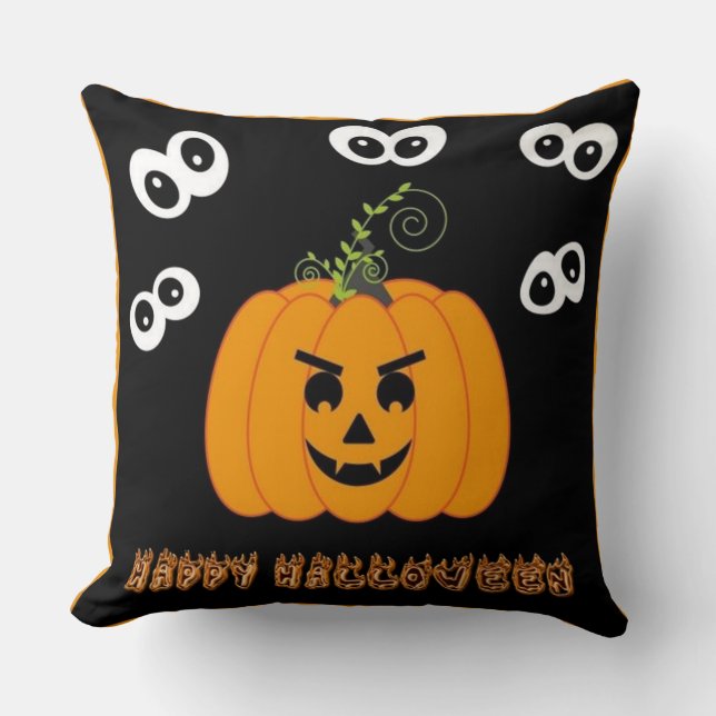 Happy Halloween Spooky Eyes Kissen (Vorderseite)