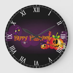 Happy Halloween Spooky Friends Große Wanduhr