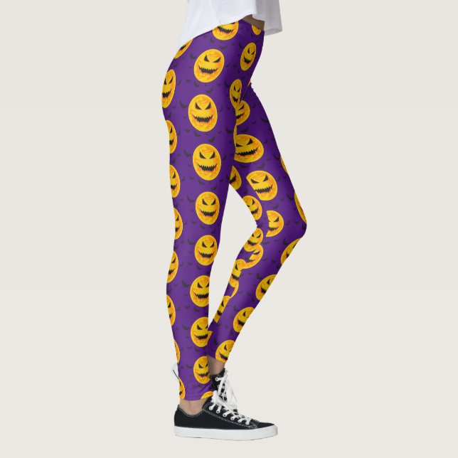 Happy Halloween Spooky Lila Bat Leggings (Rechts)